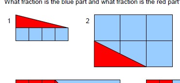 Identify shaded fractions and will include equivalence if you insist on each answer given in its simplest form.